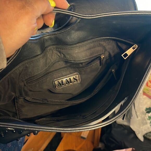 Mms black studded envelope pocketbook/purse handbag - Picture 11 of 12